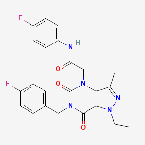 2-(1-ethyl-6-(4-fluorobenzyl)-3-methyl-5,7-dioxo-6,7-dihydro-1H-pyrazolo[4,3-d]pyrimidin-4(5H)-yl)-N-(4-fluorophenyl)acetamide