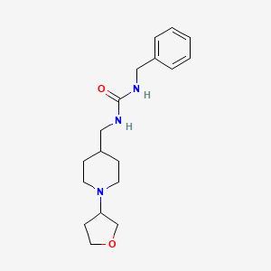 molecular formula C18H27N3O2 B2821282 1-Benzyl-3-((1-(tetrahydrofuran-3-yl)piperidin-4-yl)methyl)urea CAS No. 2034608-00-7