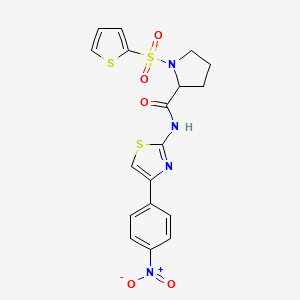 N-(4-(4-nitrophenyl)thiazol-2-yl)-1-(thiophen-2-ylsulfonyl)pyrrolidine-2-carboxamide
