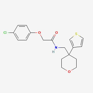2-(4-chlorophenoxy)-N-((4-(thiophen-3-yl)tetrahydro-2H-pyran-4-yl)methyl)acetamide