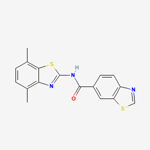 molecular formula C17H13N3OS2 B2821301 N-(4,7-dimethyl-1,3-benzothiazol-2-yl)-1,3-benzothiazole-6-carboxamide CAS No. 862807-60-1