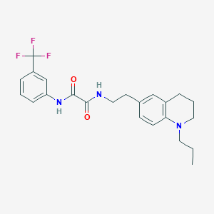 molecular formula C23H26F3N3O2 B2821306 N1-(2-(1-propyl-1,2,3,4-tetrahydroquinolin-6-yl)ethyl)-N2-(3-(trifluoromethyl)phenyl)oxalamide CAS No. 955530-58-2