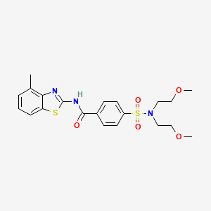 molecular formula C21H25N3O5S2 B2821310 4-[bis(2-methoxyethyl)sulfamoyl]-N-(4-methyl-1,3-benzothiazol-2-yl)benzamide CAS No. 328539-78-2