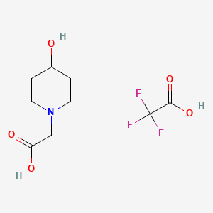 molecular formula C9H14F3NO5 B2821314 2-(4-羟基哌啶-1-基)乙酸;2,2,2-三氟乙酸 CAS No. 2413876-54-5