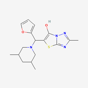 molecular formula C17H22N4O2S B2821315 5-((3,5-Dimethylpiperidin-1-yl)(furan-2-yl)methyl)-2-methylthiazolo[3,2-b][1,2,4]triazol-6-ol CAS No. 1005038-37-8