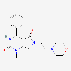 molecular formula C19H24N4O3 B2821319 1-methyl-6-(2-morpholin-4-ylethyl)-4-phenyl-4,7-dihydro-3H-pyrrolo[3,4-d]pyrimidine-2,5-dione CAS No. 853607-86-0