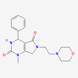 molecular formula C19H24N4O3 B2821319 1-甲基-6-(2-吗啉-4-基乙基)-4-苯基-4,7-二氢-3H-吡咯并[3,4-d]嘧啶-2,5-二酮 CAS No. 853607-86-0