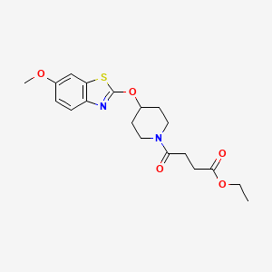 Ethyl 4-(4-((6-methoxybenzo[d]thiazol-2-yl)oxy)piperidin-1-yl)-4-oxobutanoate