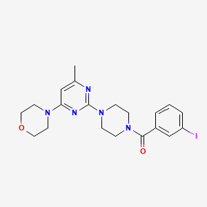 molecular formula C20H24IN5O2 B2821328 4-{2-[4-(3-碘苯甲酰)哌嗪-1-基]-6-甲基嘧啶-4-基}吗啉 CAS No. 946313-59-3