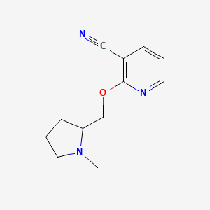 molecular formula C12H15N3O B2821329 2-[(1-Methylpyrrolidin-2-yl)methoxy]pyridine-3-carbonitrile CAS No. 1896514-65-0