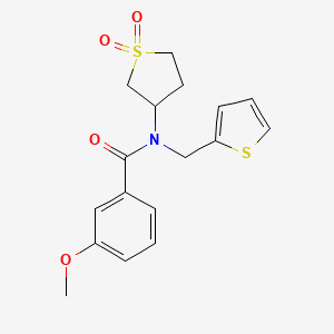 molecular formula C17H19NO4S2 B2821336 N-(1,1-dioxidotetrahydrothiophen-3-yl)-3-methoxy-N-(thiophen-2-ylmethyl)benzamide CAS No. 577961-95-6