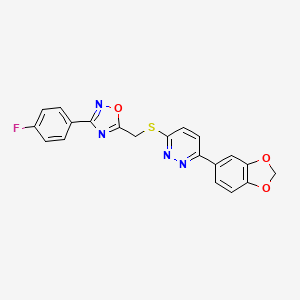 3-(1,3-Benzodioxol-5-yl)-6-({[3-(4-fluorophenyl)-1,2,4-oxadiazol-5-yl]methyl}thio)pyridazine