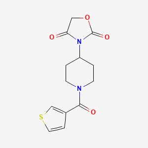 molecular formula C13H14N2O4S B2821349 3-(1-(Thiophene-3-carbonyl)piperidin-4-yl)oxazolidine-2,4-dione CAS No. 2034315-08-5