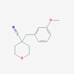 molecular formula C14H17NO2 B2821354 4-[(3-甲氧基苯基)甲基]氧杂环戊烷-4-碳腈 CAS No. 1393330-44-3