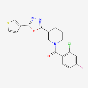 (2-Chloro-4-fluorophenyl)(3-(5-(thiophen-3-yl)-1,3,4-oxadiazol-2-yl)piperidin-1-yl)methanone