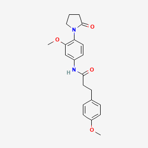 molecular formula C21H24N2O4 B2821367 N-[3-methoxy-4-(2-oxopyrrolidin-1-yl)phenyl]-3-(4-methoxyphenyl)propanamide CAS No. 938534-27-1