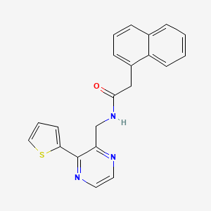 molecular formula C21H17N3OS B2821374 2-(naphthalen-1-yl)-N-((3-(thiophen-2-yl)pyrazin-2-yl)methyl)acetamide CAS No. 2034425-91-5