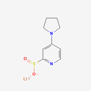 molecular formula C9H11LiN2O2S B2821375 Lithium(1+) ion 4-(pyrrolidin-1-yl)pyridine-2-sulfinate CAS No. 2172576-76-8