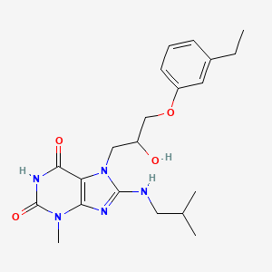 molecular formula C21H29N5O4 B2821377 7-(3-(3-乙基苯氧基)-2-羟基丙基)-8-(异丁基氨基)-3-甲基-1H-嘌呤-2,6(3H,7H)-二酮 CAS No. 900013-32-3