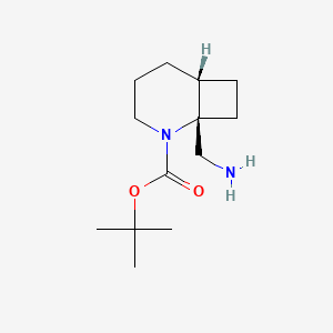 molecular formula C13H24N2O2 B2821382 Tert-butyl (1S,6R)-1-(aminomethyl)-2-azabicyclo[4.2.0]octane-2-carboxylate CAS No. 2155840-20-1