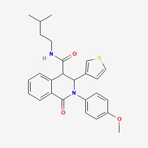 2-(4-methoxyphenyl)-N-(3-methylbutyl)-1-oxo-3-thiophen-3-yl-3,4-dihydroisoquinoline-4-carboxamide