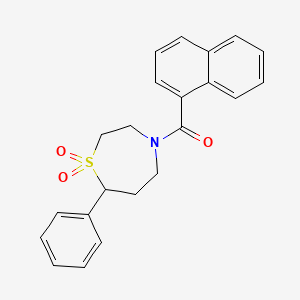 molecular formula C22H21NO3S B2821390 (1,1-二氧代-7-苯基-1,4-噻杂丙烷-4-基)(萘-1-基)甲酮 CAS No. 2034607-00-4