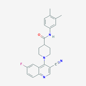 Ethyl 2-({[(6-{[(3-methylphenyl)amino]carbonyl}[1,2,4]triazolo[4,3-a]pyridin-3-yl)thio]acetyl}amino)benzoate
