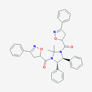 molecular formula C37H34N4O4 B282140 [(4S,5S)-2,2-dimethyl-4,5-diphenyl-3-(3-phenyl-4,5-dihydro-1,2-oxazole-5-carbonyl)imidazolidin-1-yl]-(3-phenyl-4,5-dihydro-1,2-oxazol-5-yl)methanone 