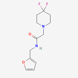 molecular formula C12H16F2N2O2 B2821406 2-(4,4-Difluoropiperidin-1-yl)-N-(furan-2-ylmethyl)acetamide CAS No. 2326429-58-5