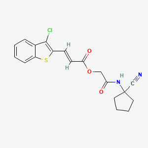 molecular formula C19H17ClN2O3S B2821409 [2-[(1-cyanocyclopentyl)amino]-2-oxoethyl] (E)-3-(3-chloro-1-benzothiophen-2-yl)prop-2-enoate CAS No. 871554-37-9