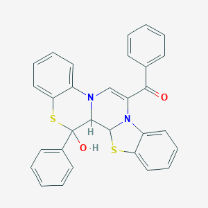 molecular formula C30H22N2O2S2 B282142 (14-hydroxy-14-phenyl-13b,14-dihydro-13aH-[1,3]benzothiazolo[2',3':3,4]pyrazino[2,1-c][1,4]benzothiazin-7-yl)(phenyl)methanone 