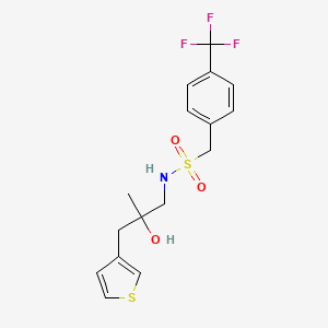 N-{2-hydroxy-2-[(thiophen-3-yl)methyl]propyl}-1-[4-(trifluoromethyl)phenyl]methanesulfonamide