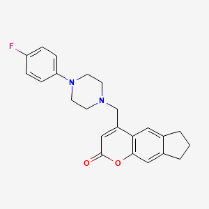 molecular formula C23H23FN2O2 B2821431 4-((4-(4-fluorophenyl)piperazin-1-yl)methyl)-7,8-dihydrocyclopenta[g]chromen-2(6H)-one CAS No. 877778-21-7
