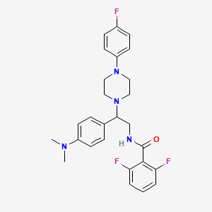 molecular formula C27H29F3N4O B2821443 N-{2-[4-(dimethylamino)phenyl]-2-[4-(4-fluorophenyl)piperazin-1-yl]ethyl}-2,6-difluorobenzamide CAS No. 946315-68-0