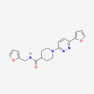 molecular formula C19H20N4O3 B2821447 1-(6-(呋喃-2-基)吡啶并[3,2-d]嘧啶-3-基)-N-(呋喃-2-基甲基)哌啶-4-甲酰胺 CAS No. 1105233-44-0