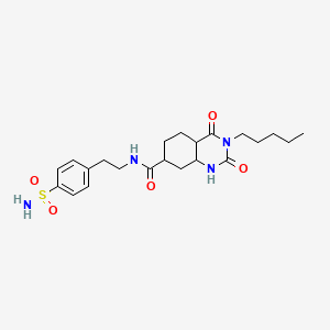 molecular formula C22H26N4O5S B2821454 2,4-二氧代-3-戊基-N-[2-(4-磺酰氨基苯基)乙基]-1,2,3,4-四氢喹唑啉-7-甲酰胺 CAS No. 892264-22-1