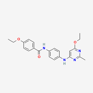 molecular formula C22H24N4O3 B2821455 4-ethoxy-N-(4-((6-ethoxy-2-methylpyrimidin-4-yl)amino)phenyl)benzamide CAS No. 1021090-81-2