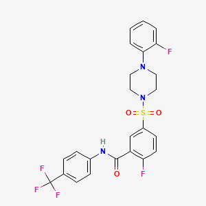 2-fluoro-5-((4-(2-fluorophenyl)piperazin-1-yl)sulfonyl)-N-(4-(trifluoromethyl)phenyl)benzamide