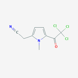 molecular formula C9H7Cl3N2O B2821477 2-[1-methyl-5-(2,2,2-trichloroacetyl)-1H-pyrrol-2-yl]acetonitrile CAS No. 299918-21-1