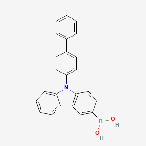 molecular formula C24H18BNO2 B2821494 (9-([1,1'-Biphenyl]-4-yl)-9H-carbazol-3-yl)boronic acid CAS No. 1028648-22-7