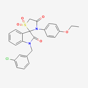 molecular formula C25H21ClN2O5S B2821497 1-(3-Chlorobenzyl)-3'-(4-ethoxyphenyl)spiro[indoline-3,2'-thiazolidine]-2,4'-dione 1',1'-dioxide CAS No. 941934-61-8