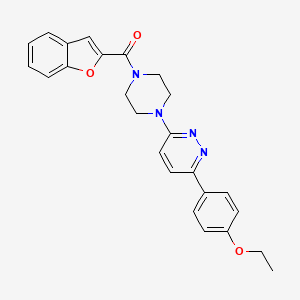 molecular formula C25H24N4O3 B2821516 Benzofuran-2-yl(4-(6-(4-ethoxyphenyl)pyridazin-3-yl)piperazin-1-yl)methanone CAS No. 1207040-27-4