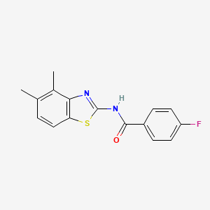 molecular formula C16H13FN2OS B2821521 N-(4,5-二甲基-1,3-苯并噻唑-2-基)-4-氟苯甲酰胺 CAS No. 946236-92-6