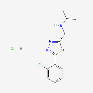 molecular formula C12H15Cl2N3O B2821525 {[5-(2-Chlorophenyl)-1,3,4-oxadiazol-2-yl]methyl}(propan-2-yl)amine hydrochloride CAS No. 2126177-79-3