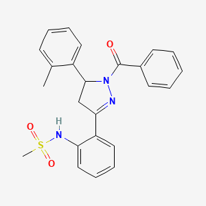 N-{2-[1-benzoyl-5-(2-methylphenyl)-4,5-dihydro-1H-pyrazol-3-yl]phenyl}methanesulfonamide