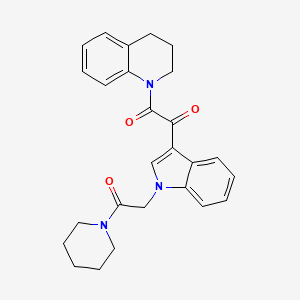 molecular formula C26H27N3O3 B2821560 1-(3,4-二氢-2H-喹啉-1-基)-2-[1-(2-氧代-2-哌啶-1-基乙基)吲哚-3-基]乙烷-1,2-二酮 CAS No. 872861-48-8