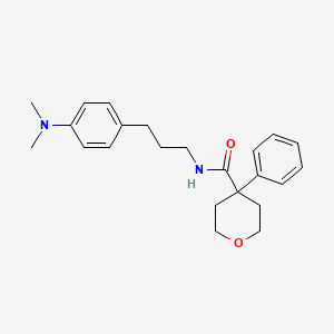 molecular formula C23H30N2O2 B2821563 N-{3-[4-(二甲基氨基)苯基]丙基}-4-苯氧杂环氧烷-4-甲酰胺 CAS No. 1208487-89-1