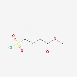 molecular formula C6H11ClO4S B2821585 Methyl 4-chlorosulfonylpentanoate CAS No. 2551116-58-4