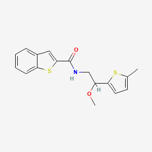 molecular formula C17H17NO2S2 B2821599 N-(2-甲氧基-2-(5-甲硫代吡啶-2-基)乙基)苯并[b]噻吩-2-甲酰胺 CAS No. 1706376-59-1