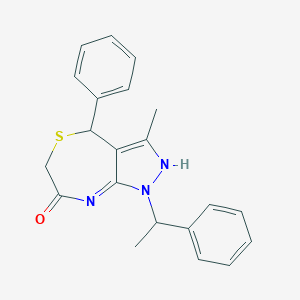 molecular formula C21H21N3OS B282161 3-methyl-4-phenyl-1-(1-phenylethyl)-2,4-dihydropyrazolo[3,4-e][1,4]thiazepin-7-one 